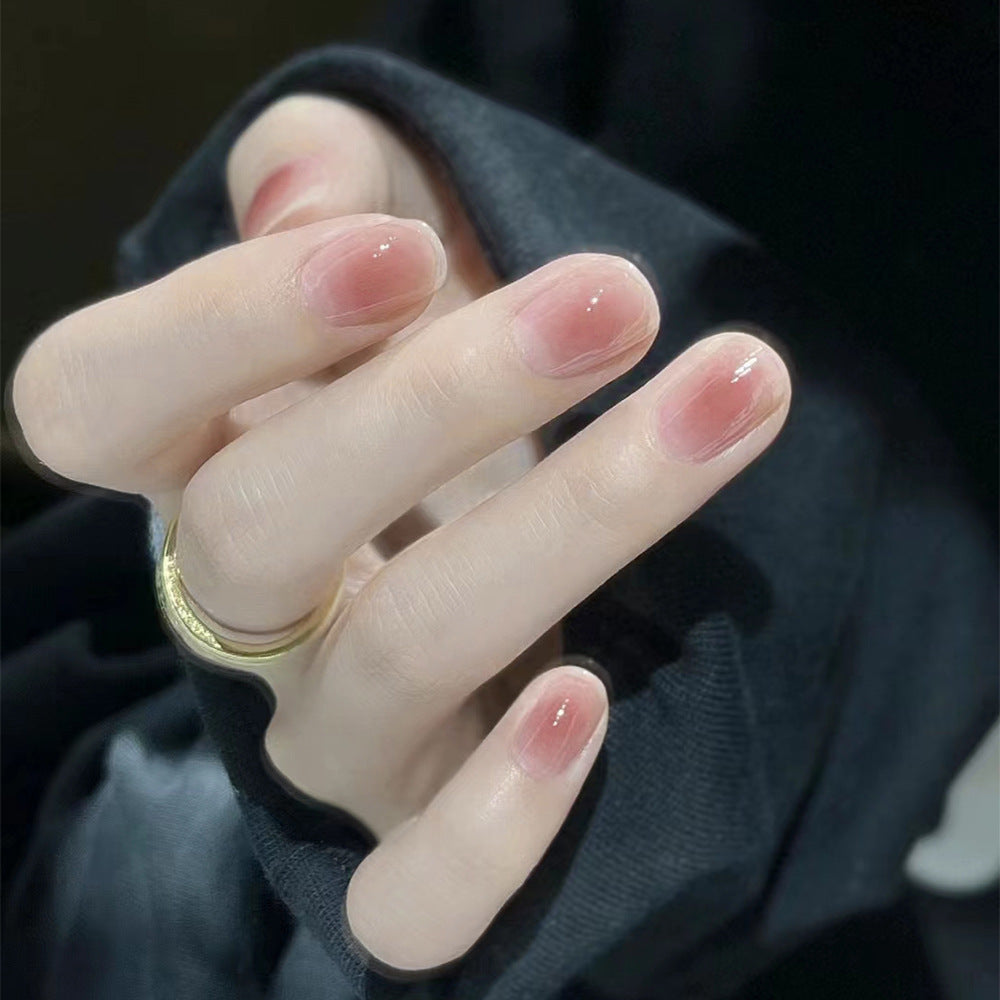 Natural gel nail art with high gloss finish Stornfield