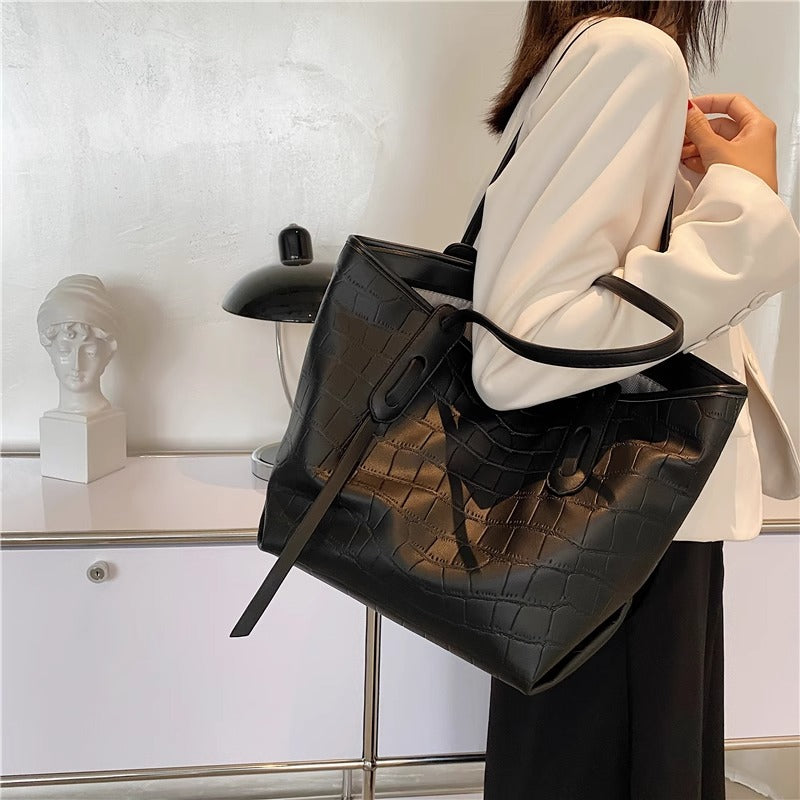 Modern Crocodile-Embossed Tote Bag Stornfield