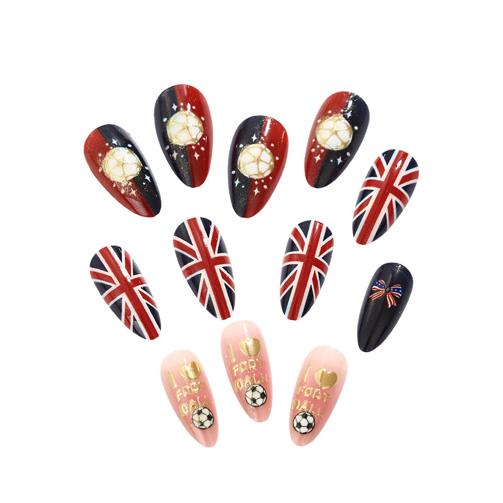 Sporty artificial nails in football design Stornfield