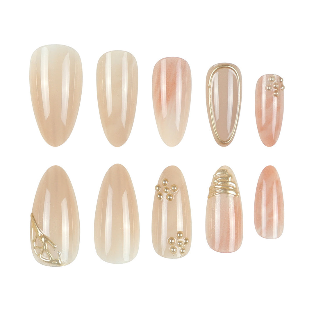 Elegant Stiletto Press-On Nail Art Set Stornfield