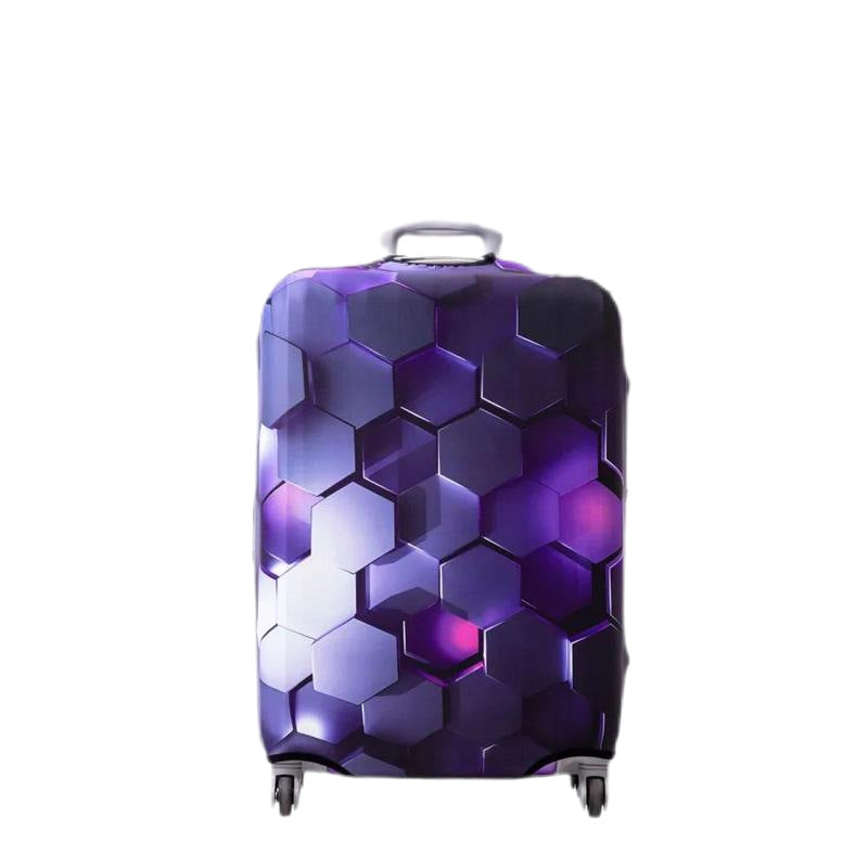 Unisex hard-shell cabin trolley with vintage travel illustration, 360° swivel wheels and telescopic handle Stornfield