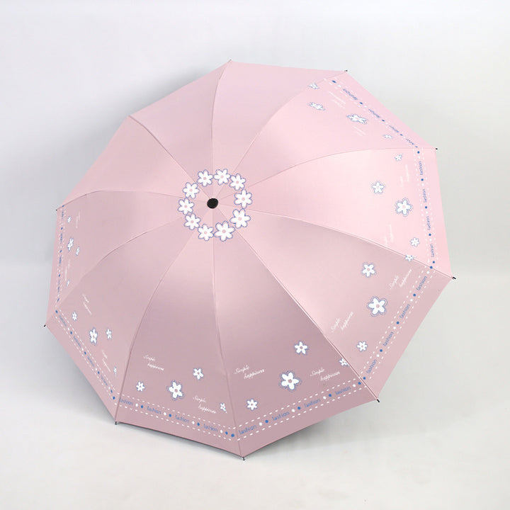 Women's Folding Umbrella with Floral Patterns and UV Protection Stornfield