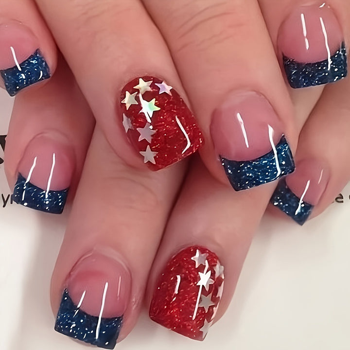 Sparkling Star Pattern Nail Art Stornfield