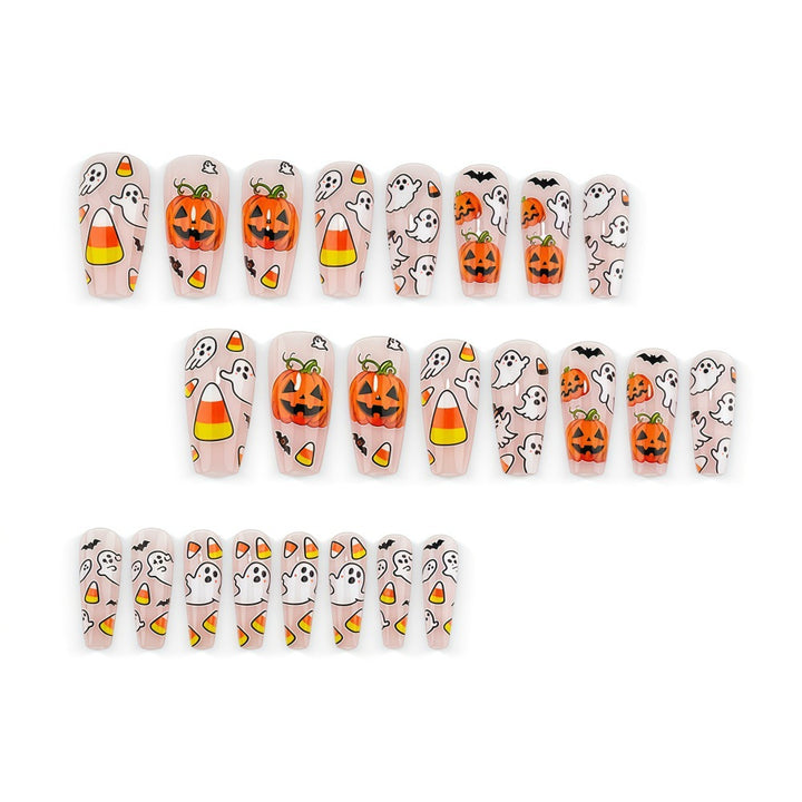 Creative Halloween Art Nails in Ghost and Pumpkin Design Stornfield