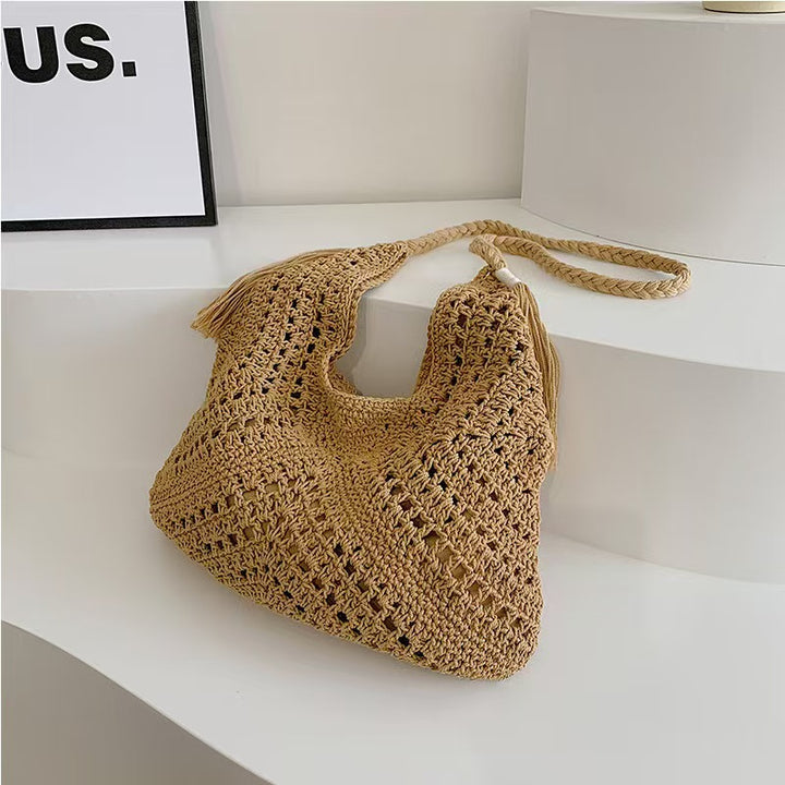 Handcrafted macrame shoulder bag with braided details Stornfield