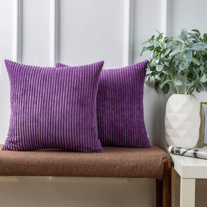 Ribbed Corduroy Textured Throw Pillow Covers