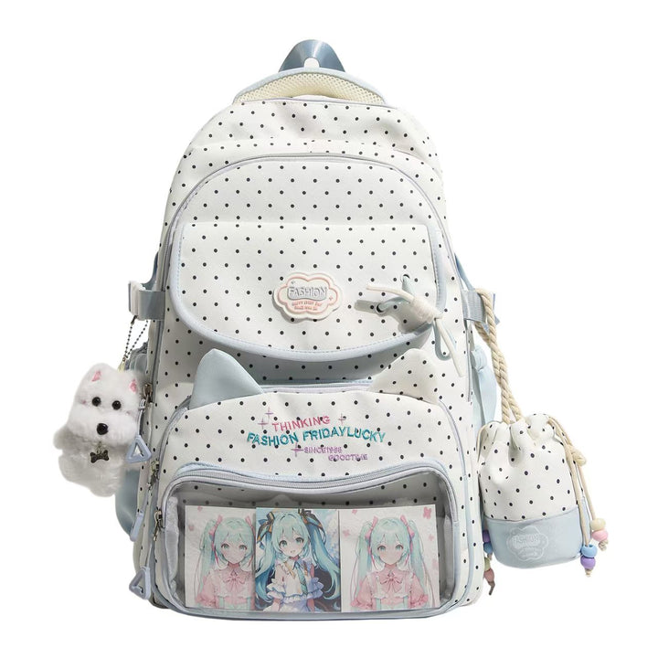 Playful Polka Dot Character Backpack Stornfield
