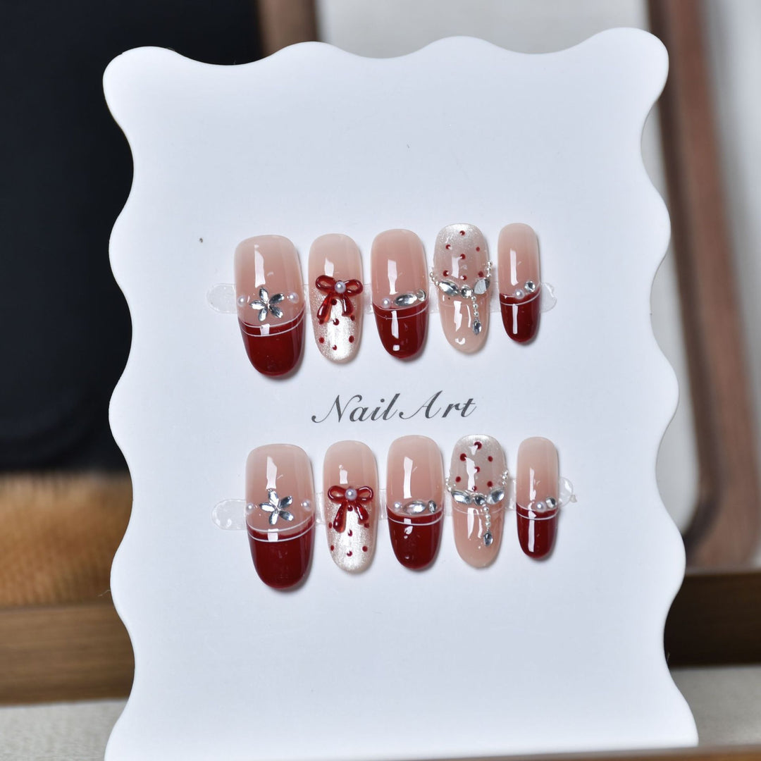 Crystal-Embellished Press-On Nail Extensions Stornfield