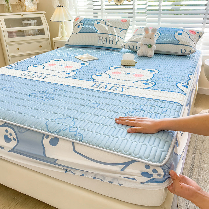 Quilted Floral Pattern Mattress Protector