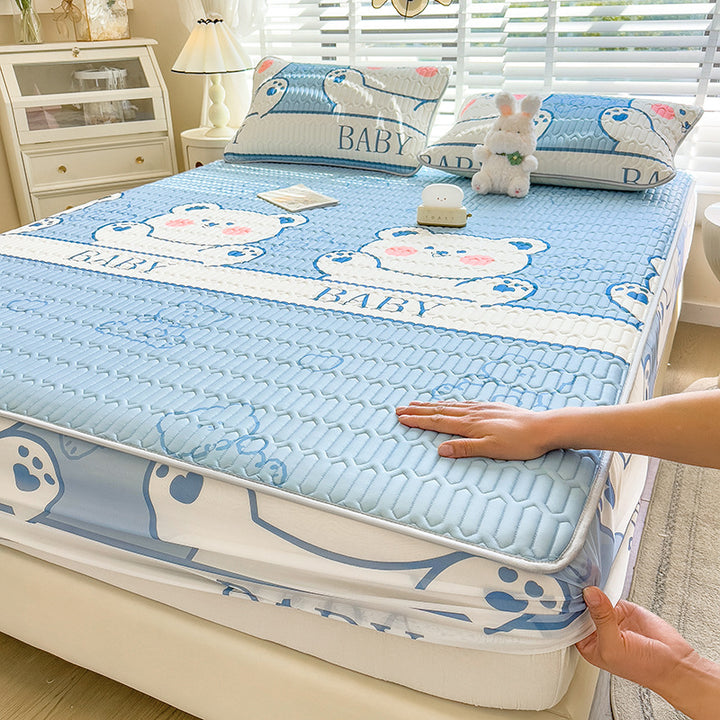 Quilted Floral Pattern Mattress Protector