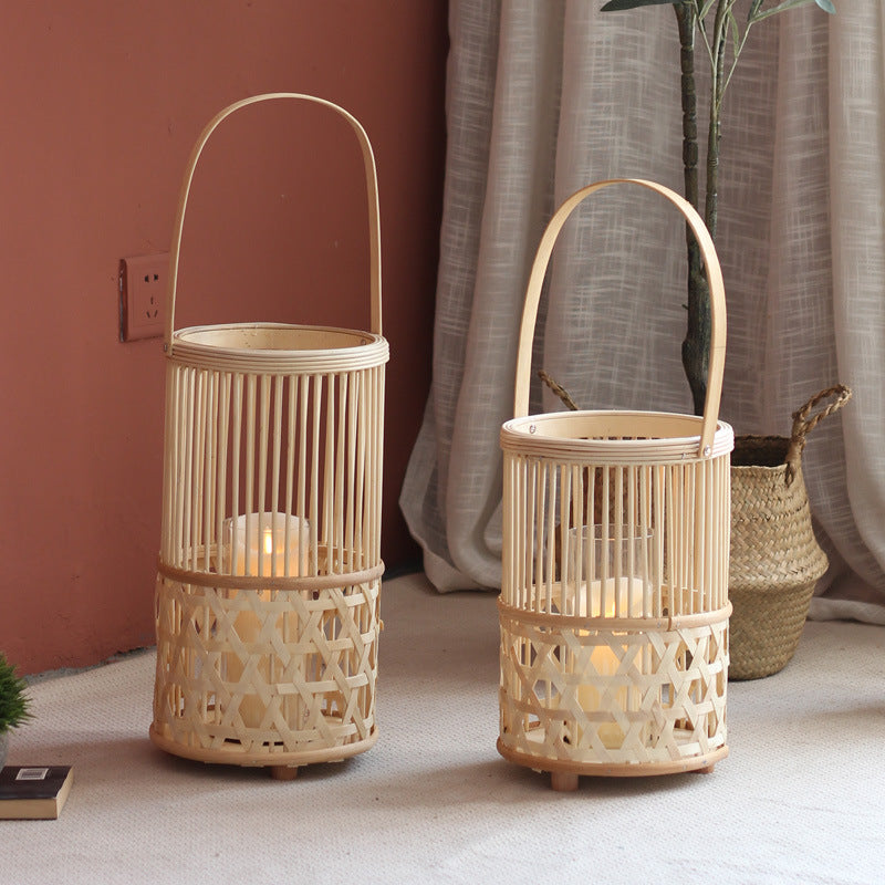 Handcrafted lantern made of rattan Stornfield