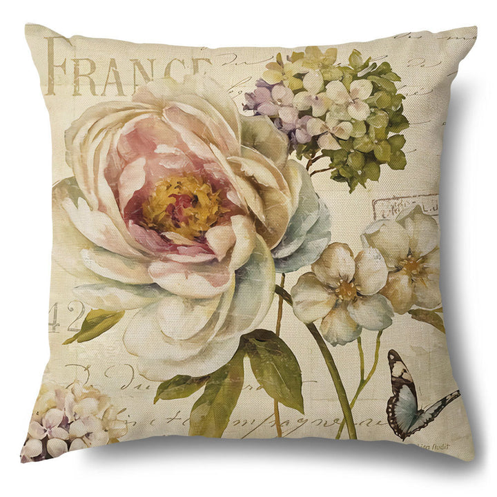 Artistic Floral Design Throw Pillow