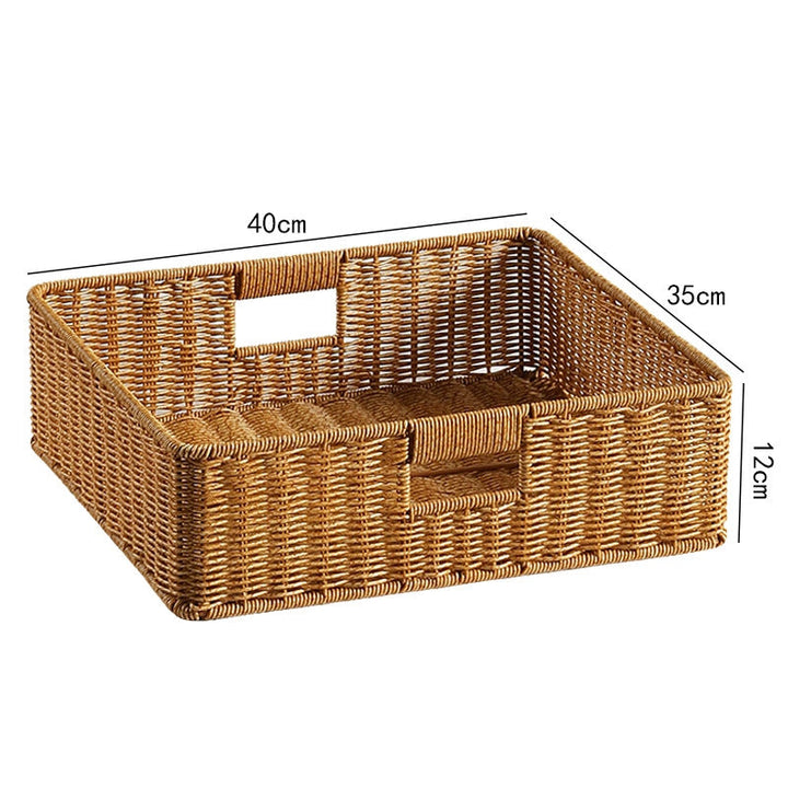 Handwoven Rectangular Storage Basket with Cut-Out Handles Stornfield