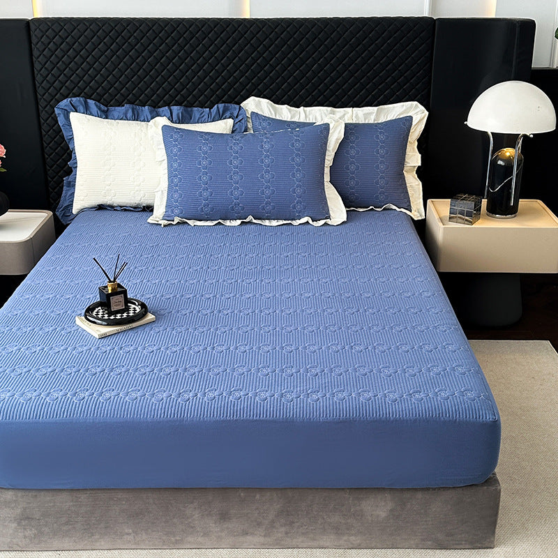 Quilted Microfiber Bedspread Set with Ruffled Pillow