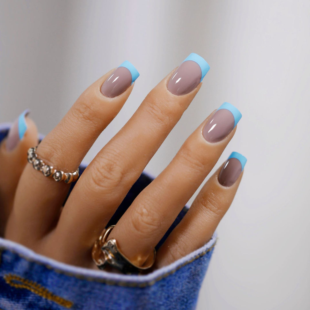 Artificial nails with creative French tip design Stornfield