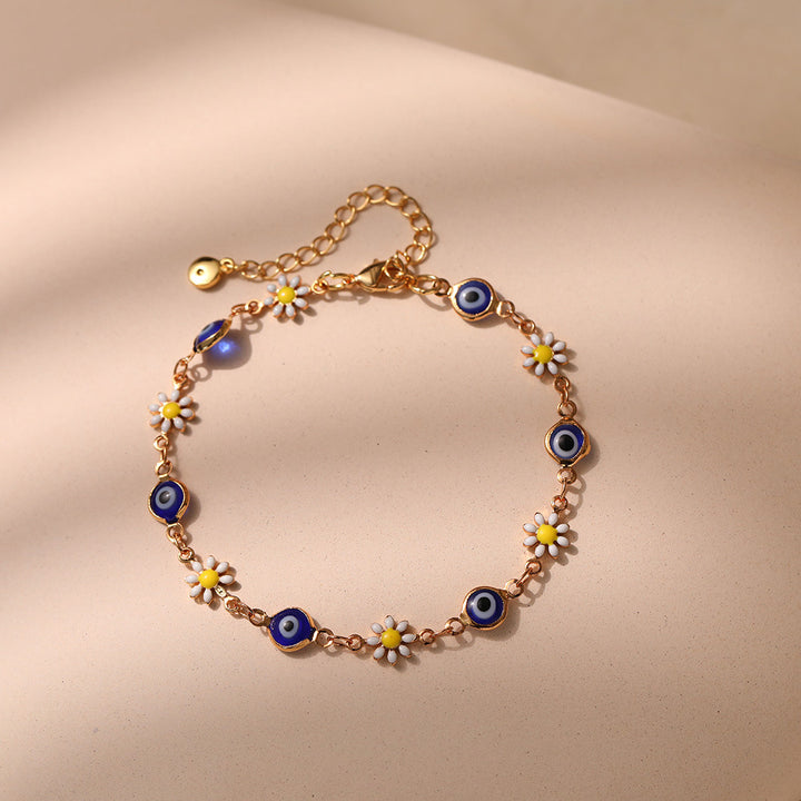 Floral Evil Eye Charm Anklet Stornfield