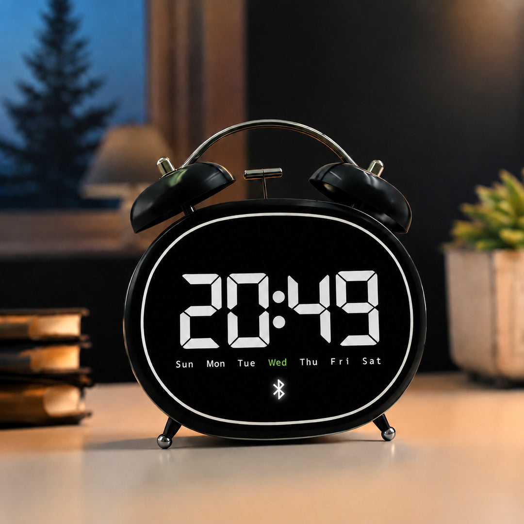 Digital Bluetooth table clock with large digits Stornfield