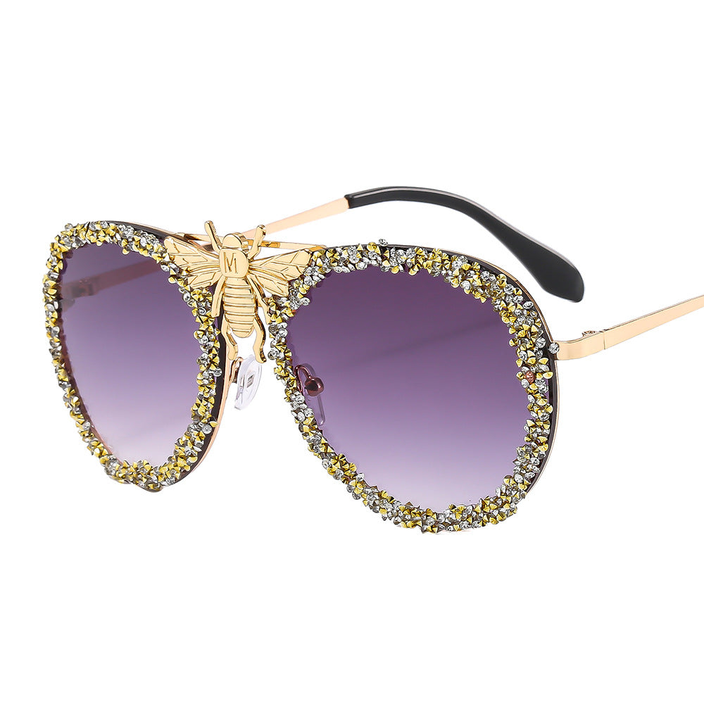 Women Glamorous Oversized Sunglasses with Unique Decorative Frame Stornfield