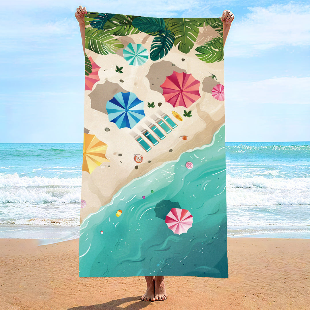 Ladies beach towel with maritime stripe pattern Stornfield
