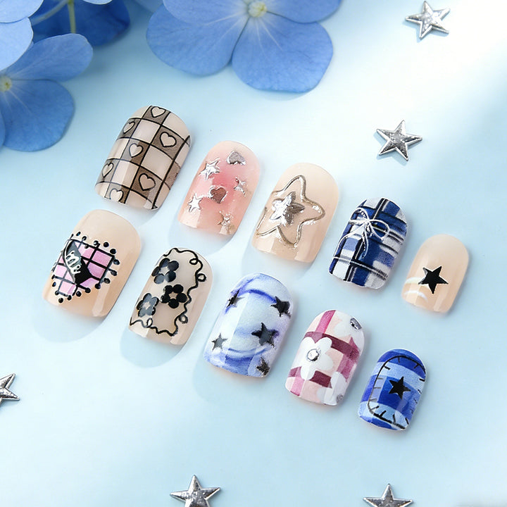 Artistic Mixed Pattern Press-On Nails Stornfield