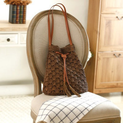 Trendy Bast bag with leather accents Stornfield
