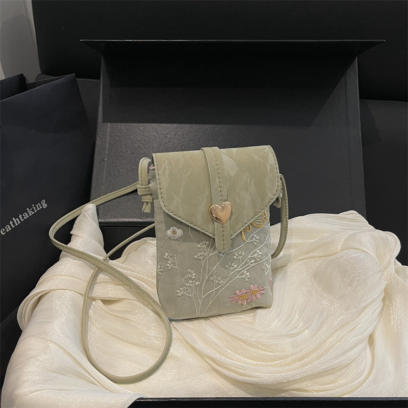 Elegant Floral Embroidered Crossbody Bag