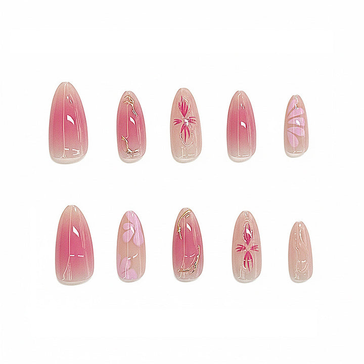 Artistic Floral Ombre Press-On Nail Set Stornfield