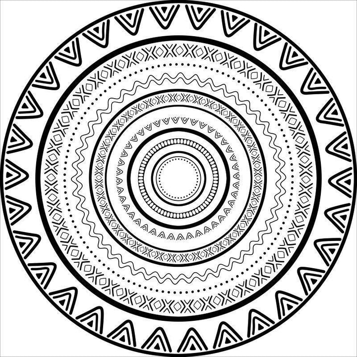 Round Geometric Pattern Area Rug