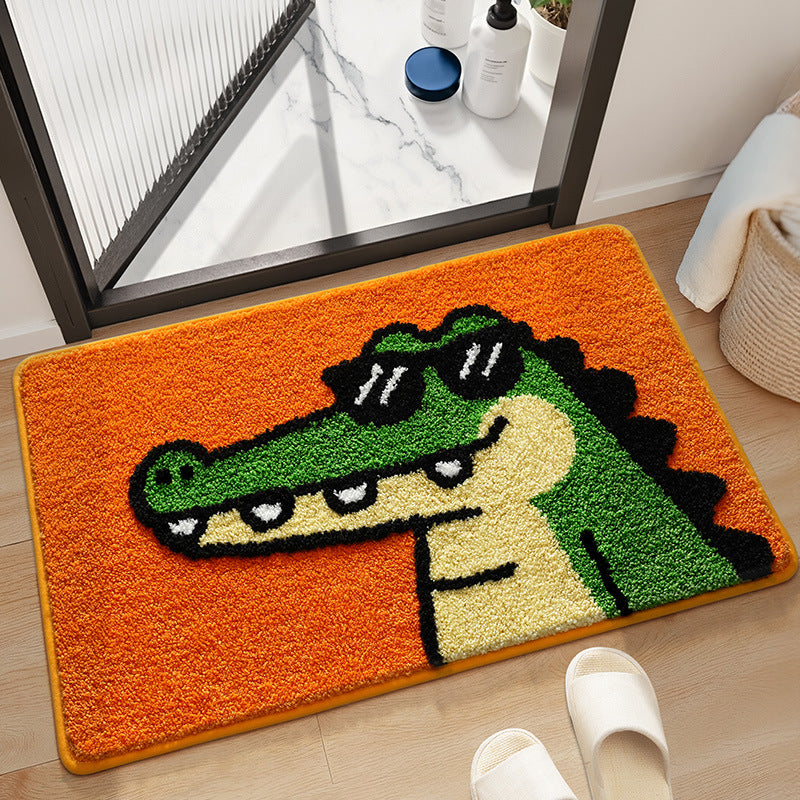 Playful UFO-Themed Bathroom Rug