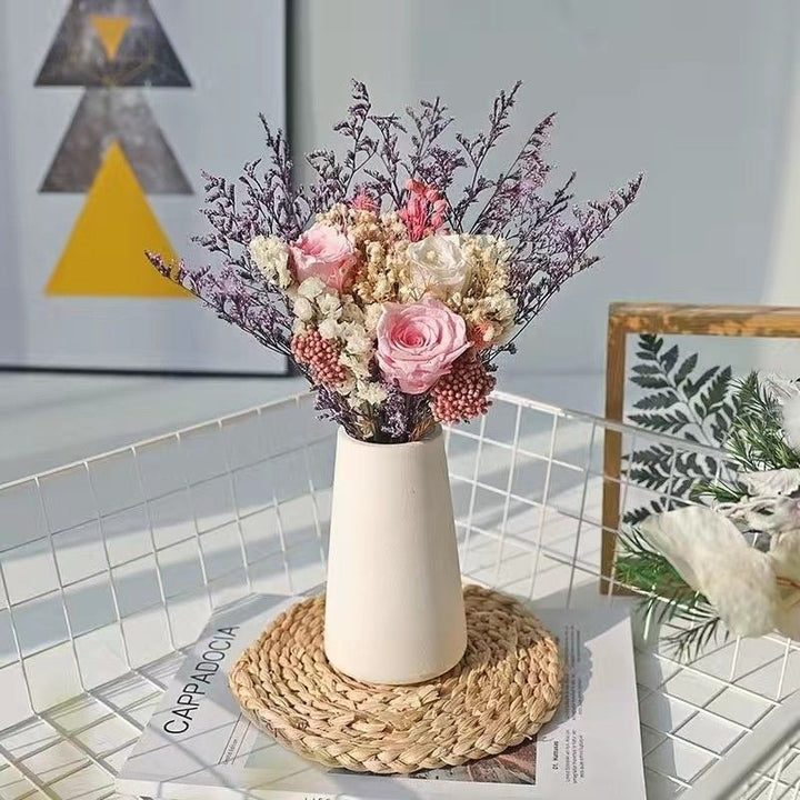 Elegant Dried Flower Bouquet with Decorative Vase