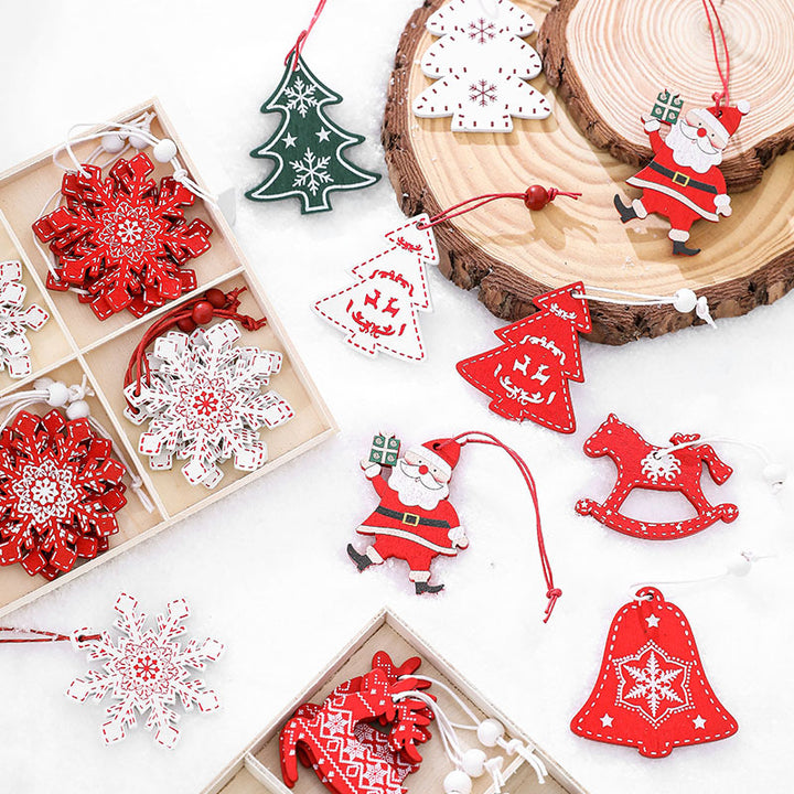 Decorative Wooden Christmas Bell Ornaments