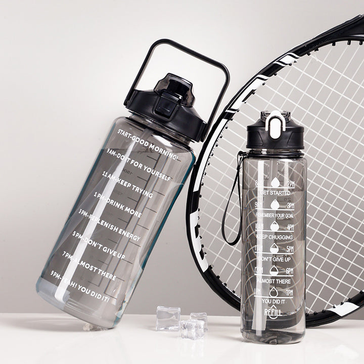 Women's motivation water bottle with integrated time markings and ergonomic design Stornfield