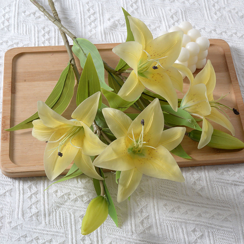 Realistic Artificial Lily Flower Stem Decoration