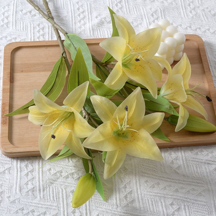 Realistic Artificial Lily Flower Stem Decoration
