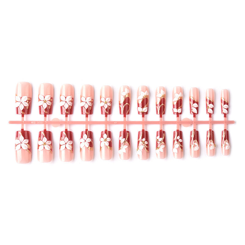 Artistic Floral 3D Press-On Nail Art Stornfield