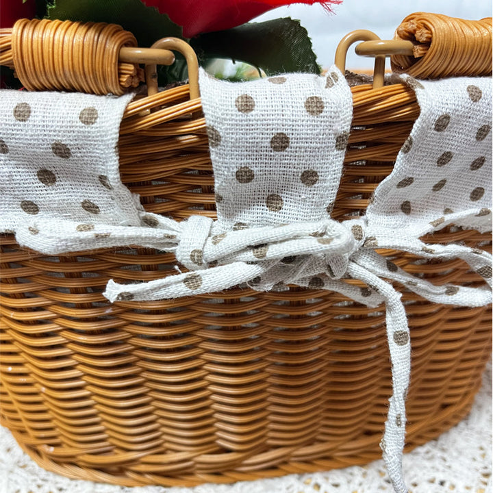 Ladies Elegant Braided Basket with Removable Fabric Insert Stornfield
