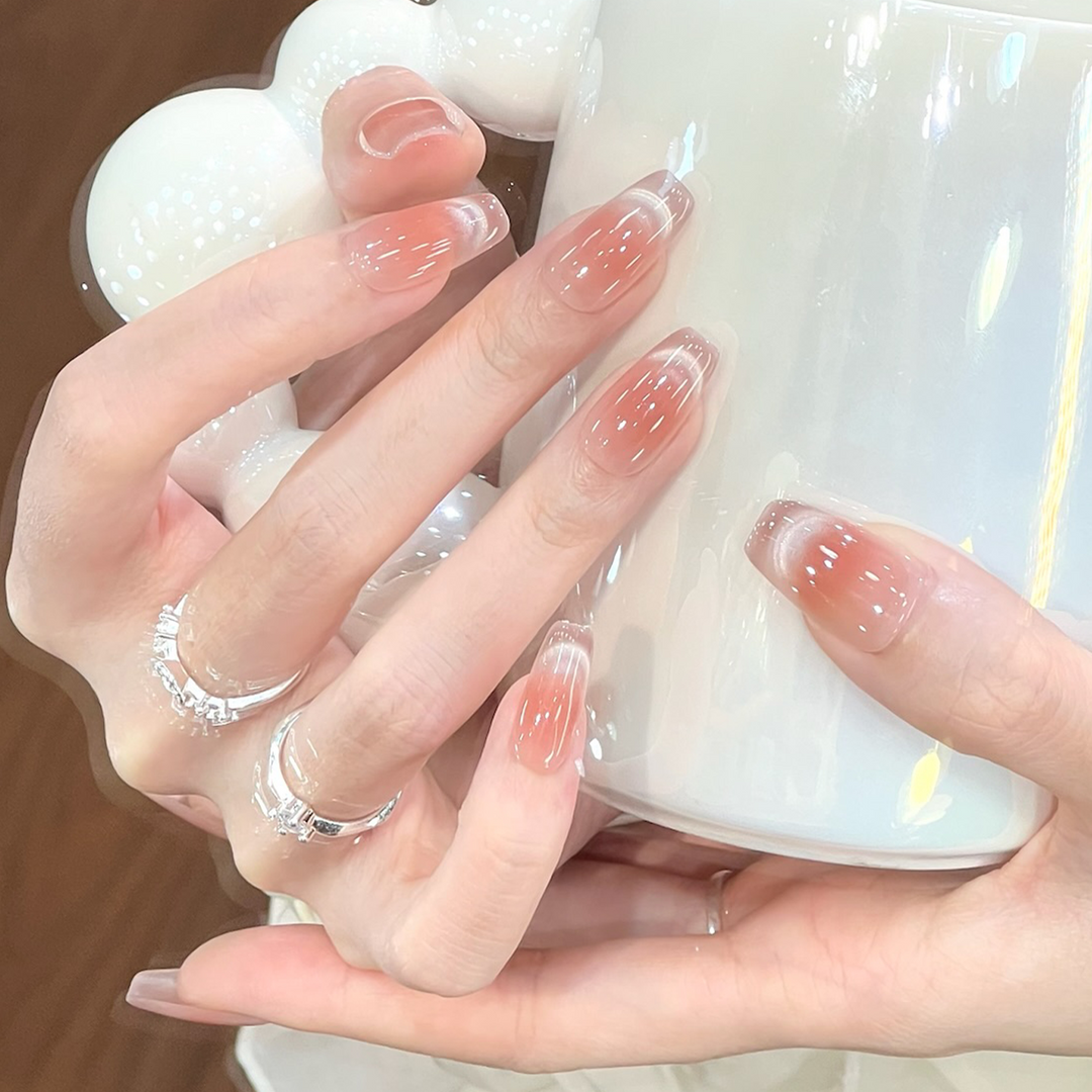 Glittery French Tip Press-On Nails Stornfield