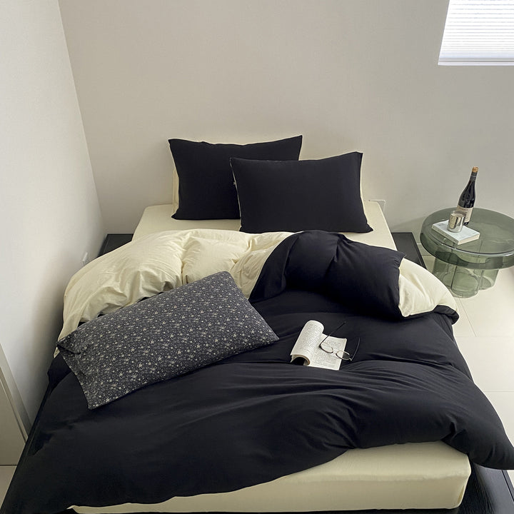 Stonewashed Cotton Duvet Cover & Oversized Comforter