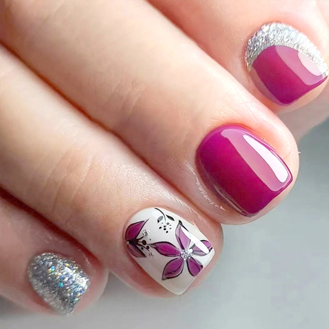 Elegant Floral Press-On Nail Art Kit Stornfield