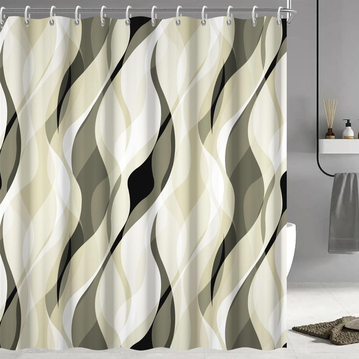Abstract Wave Pattern Shower Curtain Stornfield