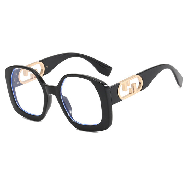Women oversized sunglasses with extravagant geometric frame and elegant accents Stornfield