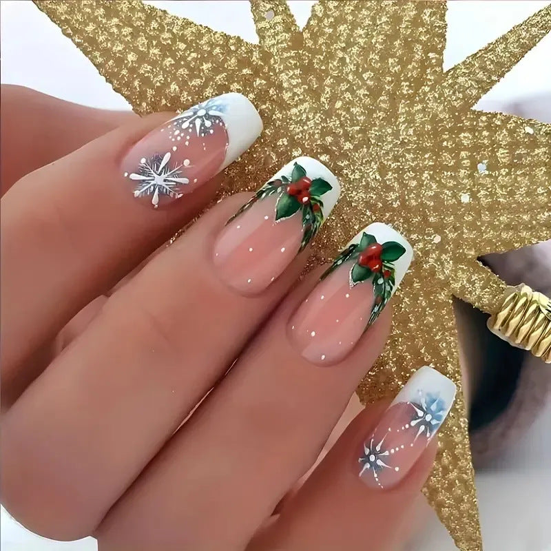 Elegant Holiday-Themed Nail Art Enhancements Stornfield