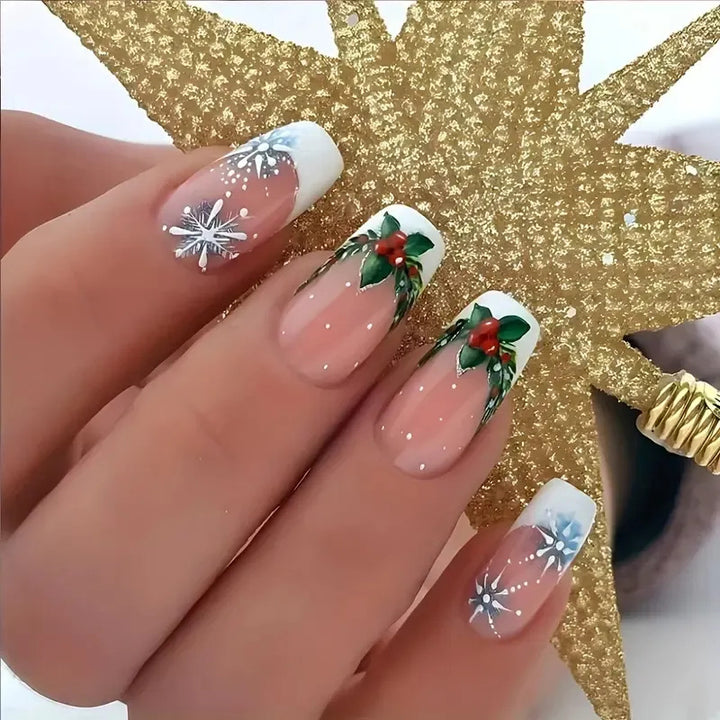 Elegant Holiday-Themed Nail Art Enhancements Stornfield
