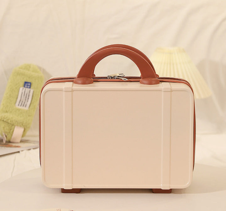 hard-shell travel cosmetic case with double-zip closure top handle and protective feet Stornfield