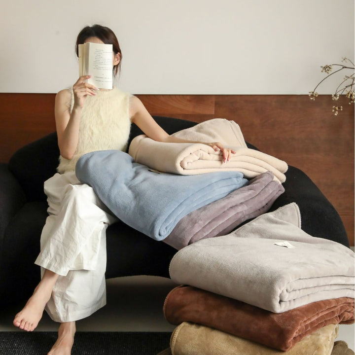 Plush Microfiber Velvet Throw Blanket with Satin Stitched Edge