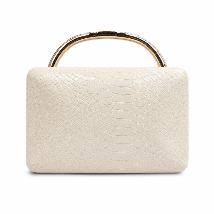 Structured Python-Embossed Handbag