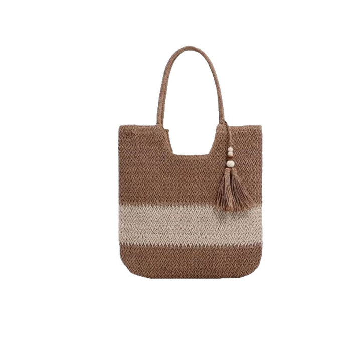 Macrame Tote Bag with Fashionable Tassel Accent Stornfield