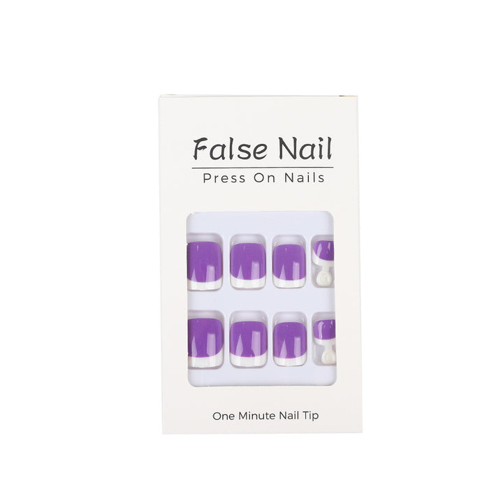 Artificial nail set with modern gradient and French tip Stornfield