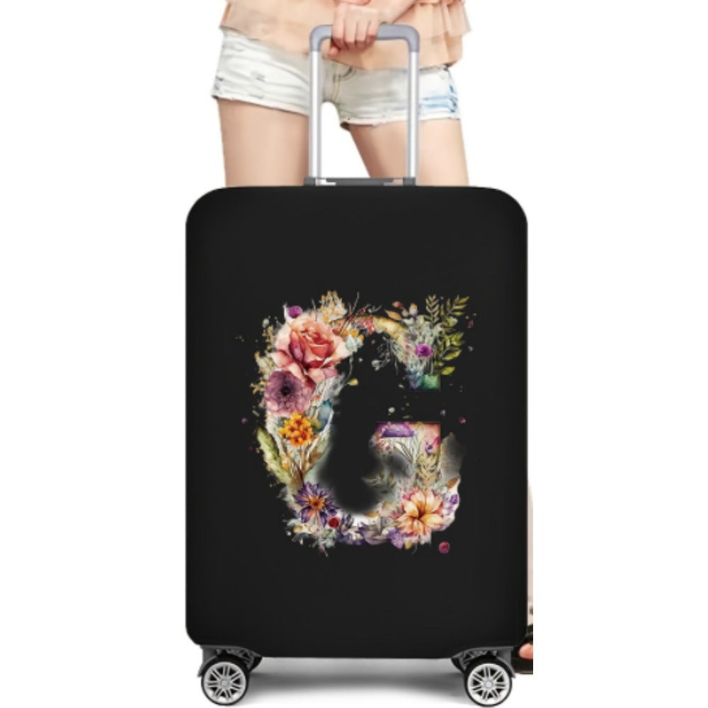 Women's Hard Shell Suitcase with Floral Initial Design Stornfield