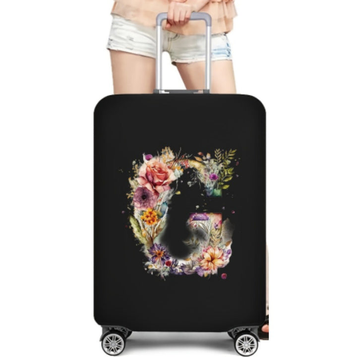 Women's Hard Shell Suitcase with Floral Initial Design Stornfield